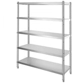 Stainless Steel Shelves 47.5x18 Inch 5 Tier Adjustable Shelf Storage Unit Stainless Steel Rack Shelving Heavy Duty Shelving for Kitchen Commercial Office Garage Storage 330lb Per Shelf